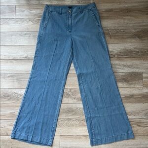 J. Crew Blue Wide Leg Lightweight Denim Trouser